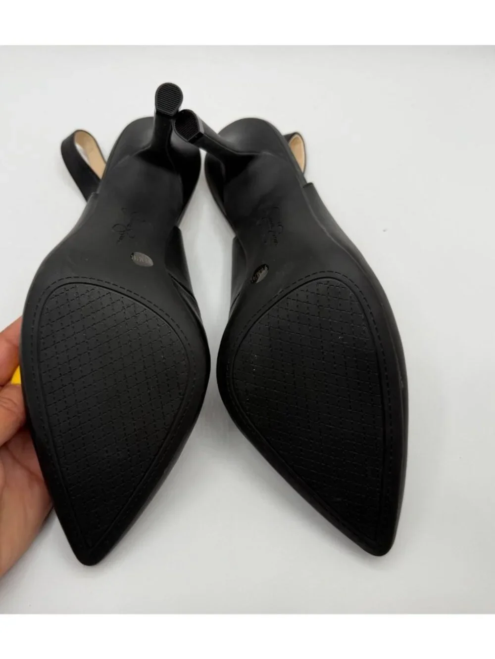 Jessica Simpson Hamya Classic Slingback Pumps Black Leather Women Size 9.5M